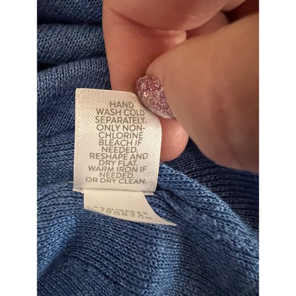 J. Jill Small Petite Blue Opal Linen Viscose 3/4 Sleeve Tunic Dress Lightweight - Picture 9 of 9